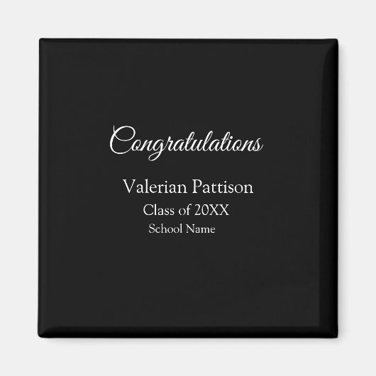 Gefeliciteerd afstuderen voeg schoolnaam eenvoudig magneet (Voorkant)