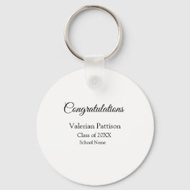 Gefeliciteerd afstuderen voeg schoolnaam eenvoudig sleutelhanger