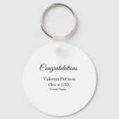 Gefeliciteerd afstuderen voeg schoolnaam eenvoudig sleutelhanger (Achterkant)