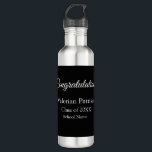 Gefeliciteerd afstuderen voeg schoolnaam eenvoudig waterfles<br><div class="desc">Ontwerp</div>