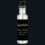 Gefeliciteerd afstuderen voeg schoolnaam eenvoudig waterfles<br><div class="desc">Ontwerp</div>