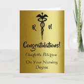 Gefeliciteerd Afstuderen voor moderne zwarte & gou Kaart (Voorkant)
