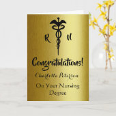 Gefeliciteerd Afstuderen voor moderne zwarte & gou Kaart (Gele Bloem)