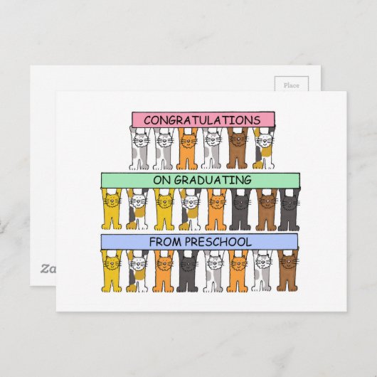 Gefeliciteerd Afstuderen voorschoolse Aankondigingskaart (Voorkant / Achterkant)