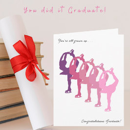 Gefeliciteerd Afstuderen Vrouw Skaters Afstudeerde Kaart