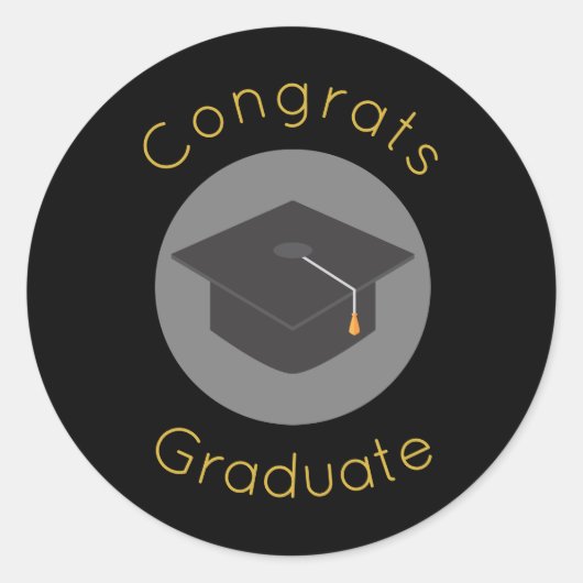 Gefeliciteerd Afstuderen w / Graduation Cap Ronde Sticker (Voorkant)
