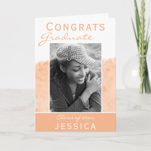 Gefeliciteerd Afstuderen Waterverf Foto Afstuderen Kaart (Voorkant)