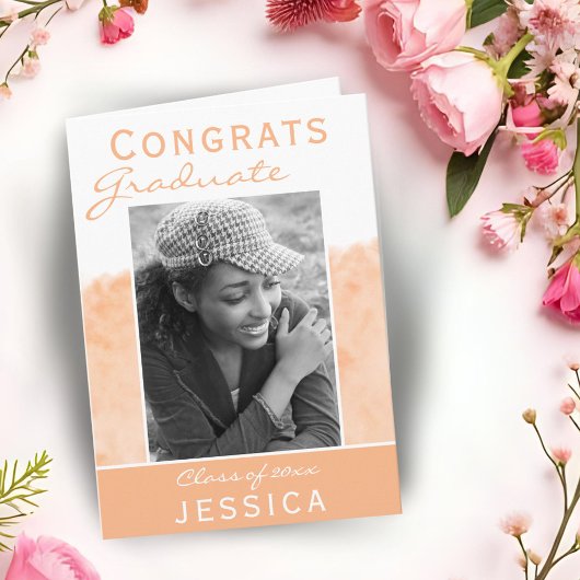 Gefeliciteerd Afstuderen Waterverf Foto Afstuderen Kaart