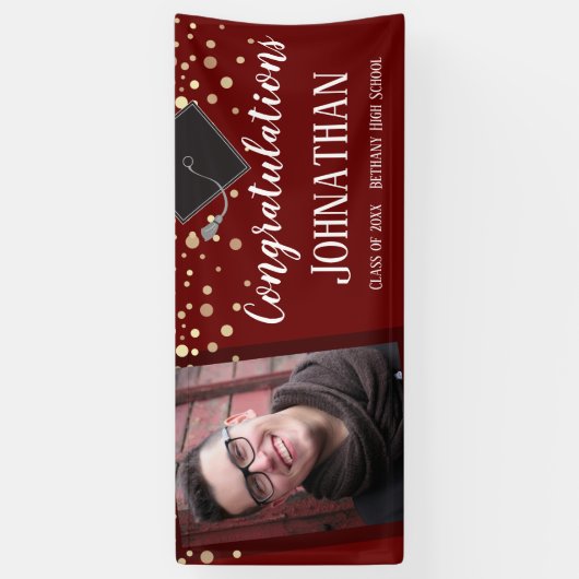 Gefeliciteerd Afstuderen Wine Confetti Foto Spandoek (Verticaal)