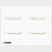 Gefeliciteerd Afstuderen wit goud aangepaste scrip Rechthoekige Sticker (Vel)