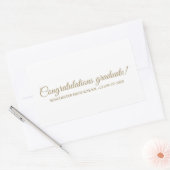 Gefeliciteerd Afstuderen wit goud aangepaste scrip Rechthoekige Sticker (Envelop)