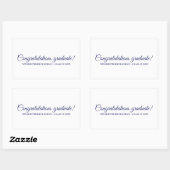 Gefeliciteerd Afstuderen wit navy custom script Rechthoekige Sticker (Vel)