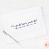 Gefeliciteerd Afstuderen wit navy custom script Rechthoekige Sticker (Envelop)