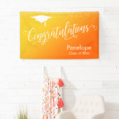 Gefeliciteerd Afstuderen Yellow & Oranje Ombre Spandoek (Insitu)