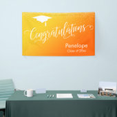 Gefeliciteerd Afstuderen Yellow & Oranje Ombre Spandoek (Beurs)