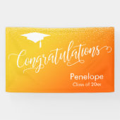 Gefeliciteerd Afstuderen Yellow & Oranje Ombre Spandoek (Horizontaal)