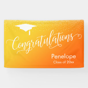 Gefeliciteerd Afstuderen Yellow & Oranje Ombre Spandoek