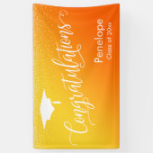 Gefeliciteerd Afstuderen Yellow & Oranje Ombre Spandoek (Verticaal)