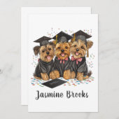 Gefeliciteerd Afstuderen Yorkshire Terrier Dogs Aankondiging (Voorkant / Achterkant)