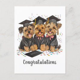 Gefeliciteerd Afstuderen Yorkshire Terrier Dogs Feestdagenkaart