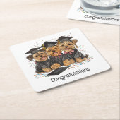 Gefeliciteerd Afstuderen Yorkshire Terrier Dogs Kartonnen Onderzetters (Schuin)