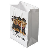 Gefeliciteerd Afstuderen Yorkshire Terrier Dogs Medium Cadeauzakje (Voorkant Gekanteld)