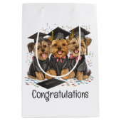 Gefeliciteerd Afstuderen Yorkshire Terrier Dogs Medium Cadeauzakje (Voorkant)