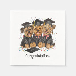 Gefeliciteerd Afstuderen Yorkshire Terrier Dogs Servet