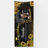 Gefeliciteerd Afstuderen zonnebloem Gold Foto 23 Spandoek (Verticaal)