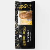 Gefeliciteerd Afstuderen Zwart en Goud | Foto Spandoek (Verticaal)