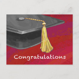 Gefeliciteerd, Afstuderen zwart en rood Briefkaart
