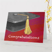 Gefeliciteerd, Afstuderen zwart en rood Kaart (Gele Bloem)