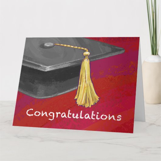 Gefeliciteerd, Afstuderen zwart en rood Kaart (Voorkant)