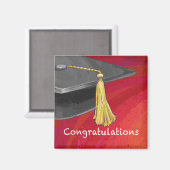 Gefeliciteerd, Afstuderen zwart en rood Magneet (Voorkant / Achterkant)