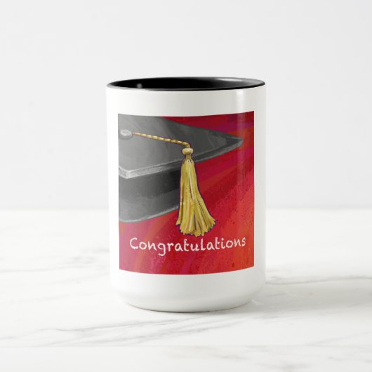 Gefeliciteerd, Afstuderen zwart en rood Mok (Midden)