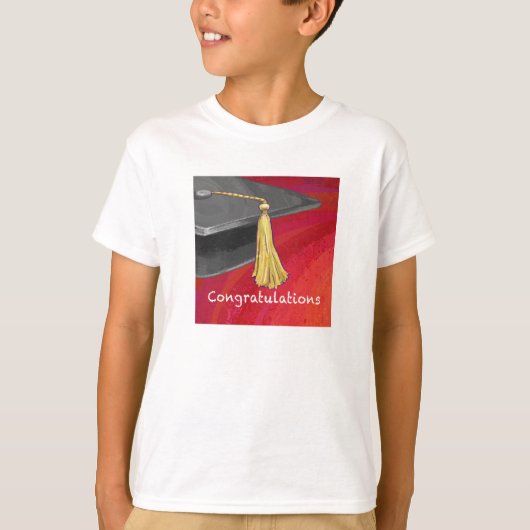Gefeliciteerd, Afstuderen zwart en rood T-shirt (Voorkant)