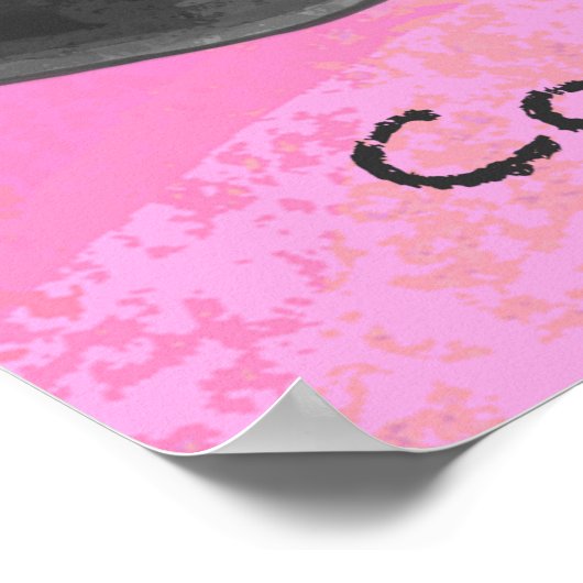 Gefeliciteerd Afstuderen zwart en roze Poster (Hoek)