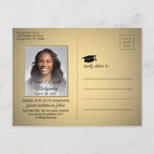 Gefeliciteerd Afstuderen Zwart & Goud Bewaar de da Aankondigingskaart (Achterkant)