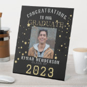 Gefeliciteerd Afstuderen Zwart Goud Foto Reclamebord Met Voetstuk (Insitu)