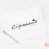 Gefeliciteerd Afstuderen Zwart & Goud Rechthoekige Sticker (Envelop)
