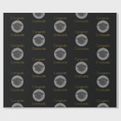 Gefeliciteerd Afstuderen zwart Pet Cadeaupapier (Vlak)