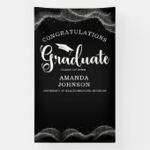 Gefeliciteerd Afstuderen zwart wit Afstuderen Spandoek (Verticaal)