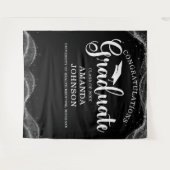 Gefeliciteerd Afstuderen zwart wit Afstuderen Wandkleed (Voorkant (horizontaal))