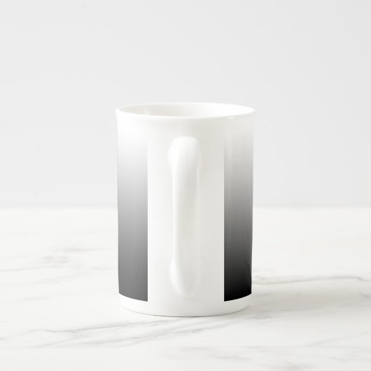 Gefeliciteerd Afstuderen Zwart & Wit Gradient & Pe Porselein Kop (Achterkant)