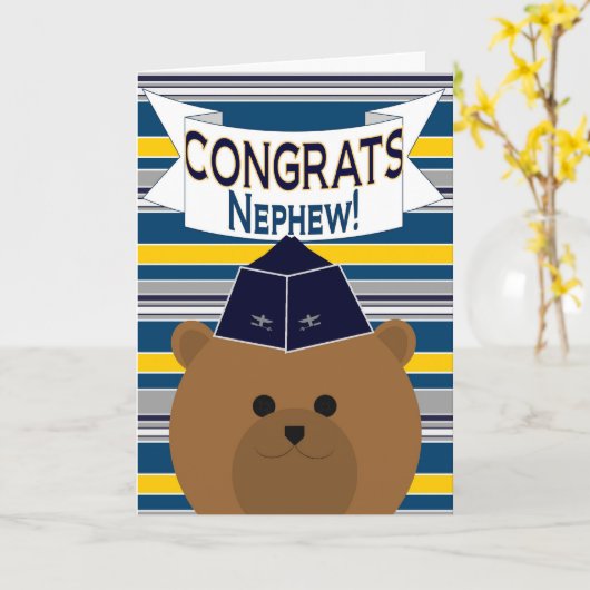 Gefeliciteerd - Air Force Officer / neef Kaart (Gele Bloem)