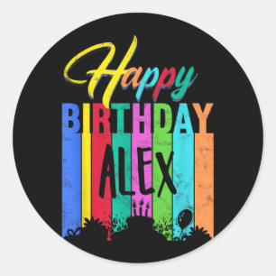 Gefeliciteerd Alex Persoonlijke Naam Cadeau Aangep Ronde Sticker