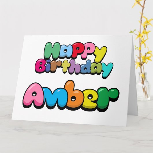 Gefeliciteerd Amber Kaart (Gele Bloem)