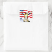 Gefeliciteerd, Amerika. Retro Pin-up Vierkante Sticker (Tas)