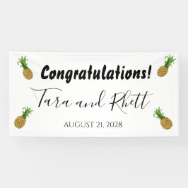 Gefeliciteerd Ananas Bruiloftsreceptie Banner