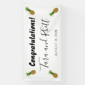 Gefeliciteerd Ananas Bruiloftsreceptie Banner (Verticaal)